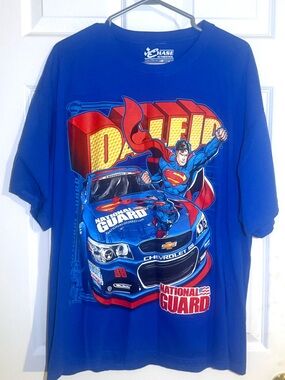 Nascar T-shirt Superman x Dale Earnhardt Jr x National Guard- Size XL